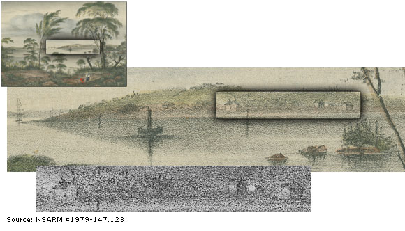 "View of Bedford Basin 1839" by William Eager shows buildings in the area of Africville. This could be an indication of settlement prior to the 1840s.&nbsp;